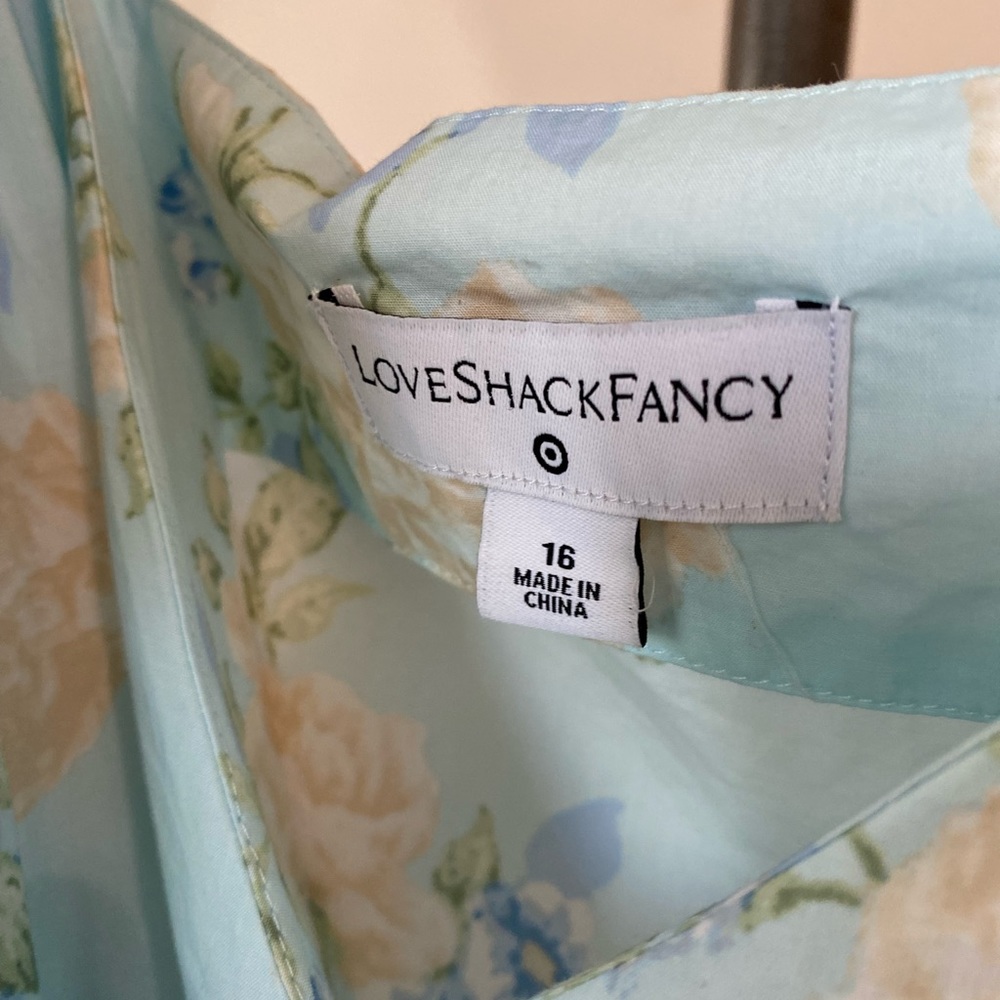 LoveShackFancy x Target Light Blue Floral Puff-Sleeved Maxi Dress - Picture 10 of 13